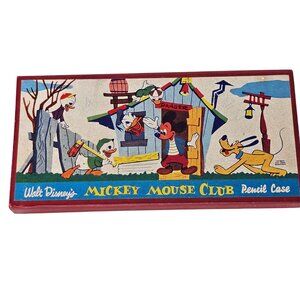 Walt Disneys Mickey Mouse Club Pencil Case Vintage 1950s